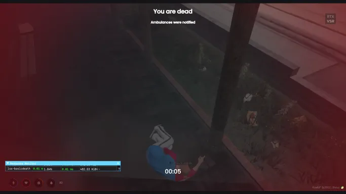 GTA V RP ESX Death System Character Downed Screen