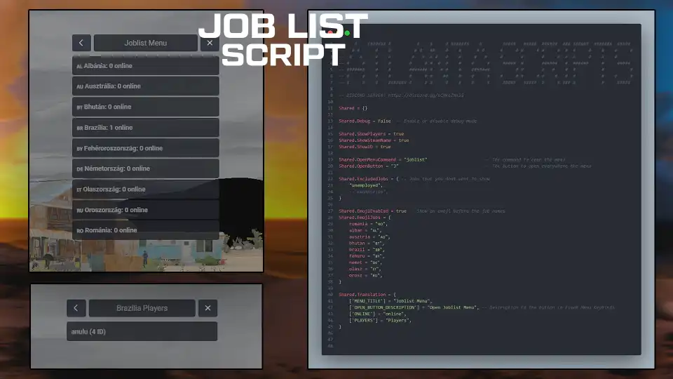 ESX Job List Script - Job tracking and management for FiveM roleplay servers