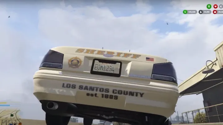 GTA V ESX License Plate Changer Script with custom sheriff vehicle plate