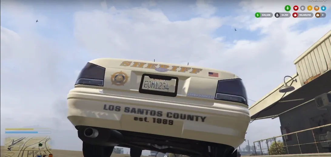 GTA V ESX License Plate Changer Script with custom sheriff vehicle plate