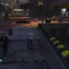 FiveM ESX Shortcut UI near city parking area at night