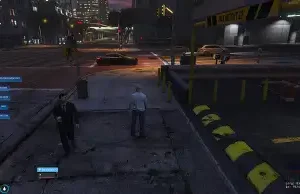 FiveM ESX Shortcut UI near city parking area at night