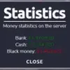 ESX Money Statistics Script Displaying Server Economy Overview