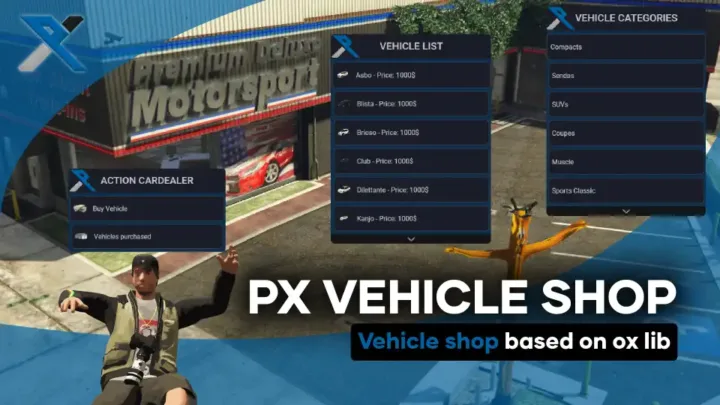 ESX Vehicle Shop Script – Vehicle Sales and Management for FiveM