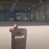 GTA V RP character holding tactical police shield using ESX Police Shield Script