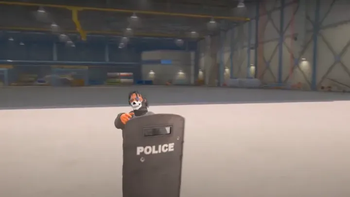 GTA V RP character holding tactical police shield using ESX Police Shield Script