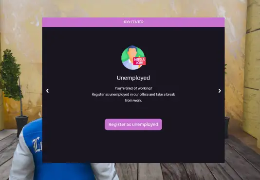 FiveM job center UI for roleplay server job selection