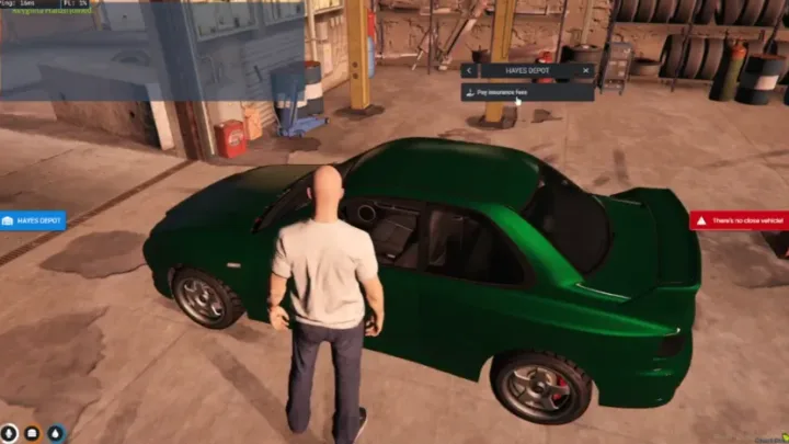 QBCore Garage System UI for vehicle storage and management in FiveM.