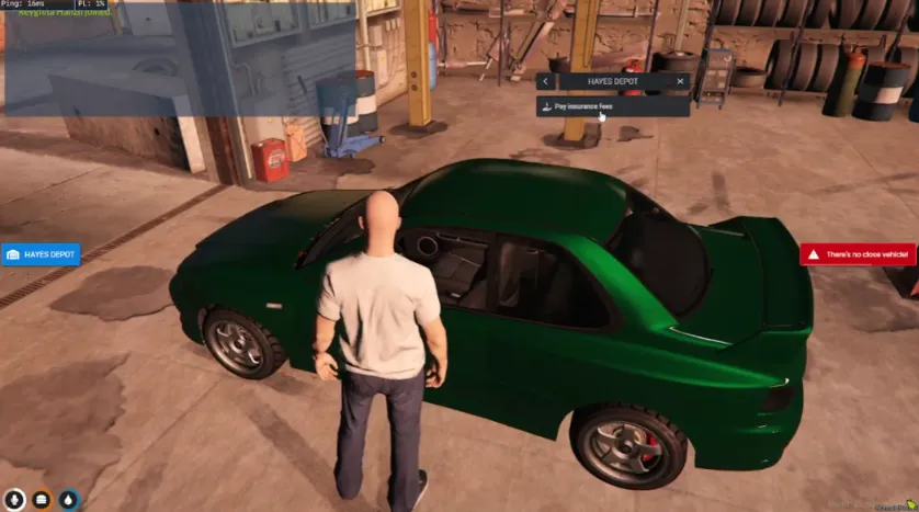 QBCore Garage System UI for vehicle storage and management in FiveM.