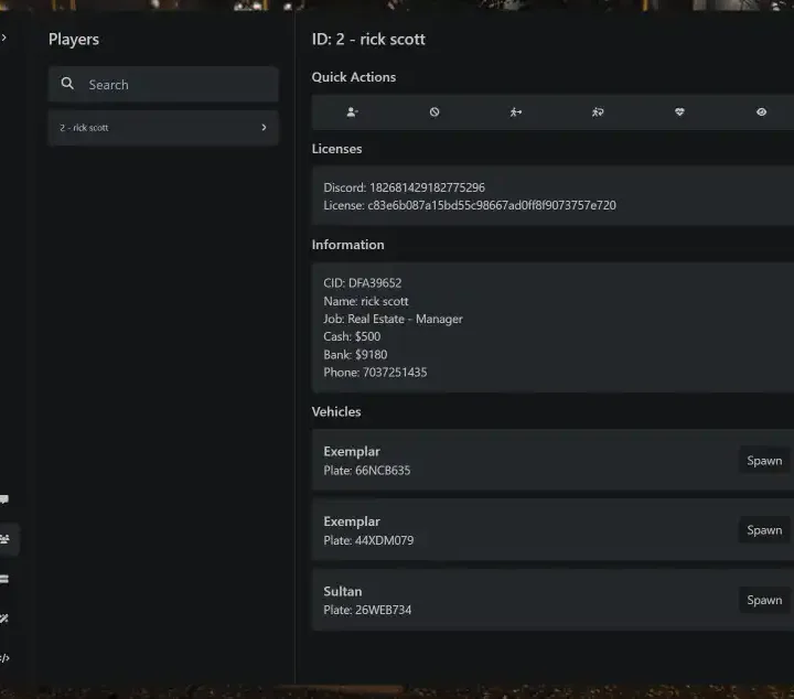 QBCore Admin Menu Script – Controls, Vehicle Management FiveM Script