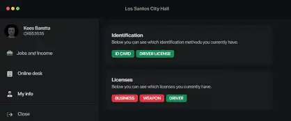 FiveM Qbcore City Hall Script for ID and license management