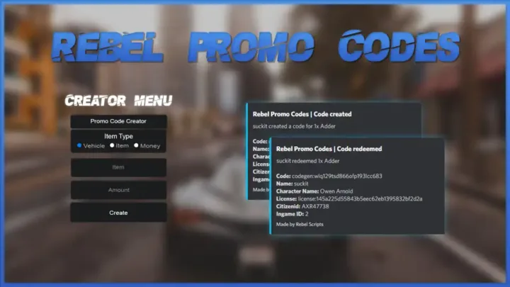 Qbcore Promo Codes Script for FiveM