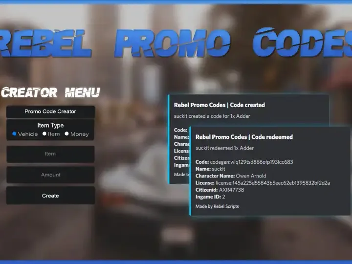 Qbcore Promo Codes Script for FiveM