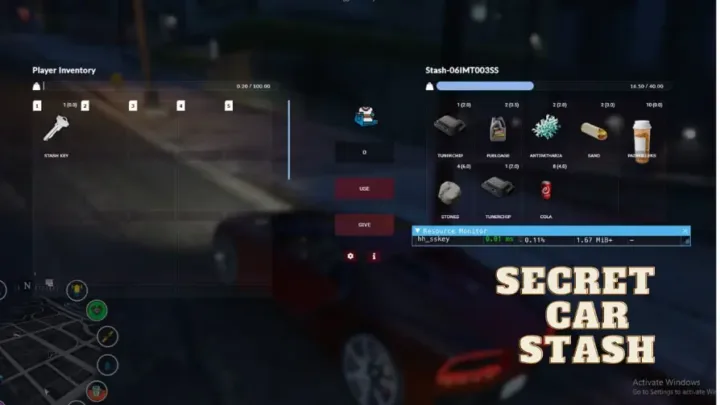 QBCore Secret Car Stash System – Hidden Vehicle Inventory