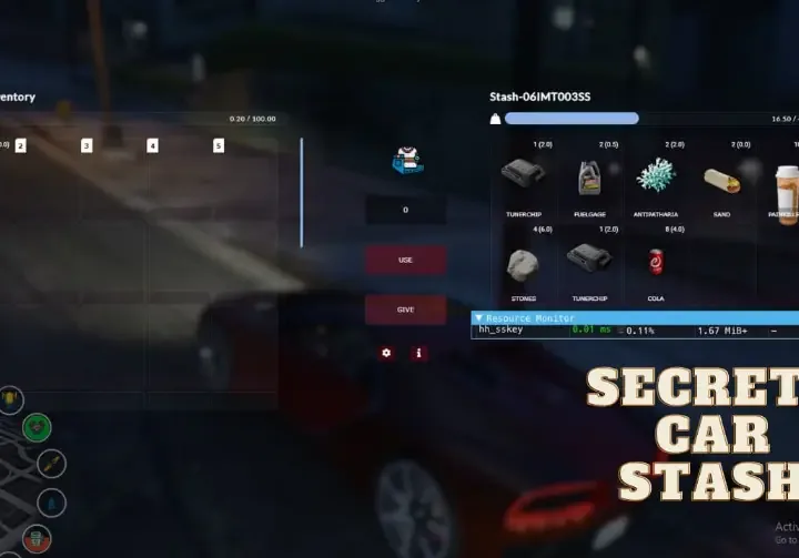 QBCore Secret Car Stash System – Hidden Vehicle Inventory