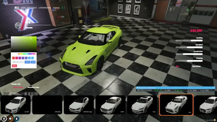 FiveM Qbcore Vehicle Shop Script for advanced car dealership roleplay
