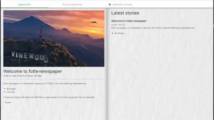 FiveM Qbcore Newspaper Script for dynamic roleplay news system