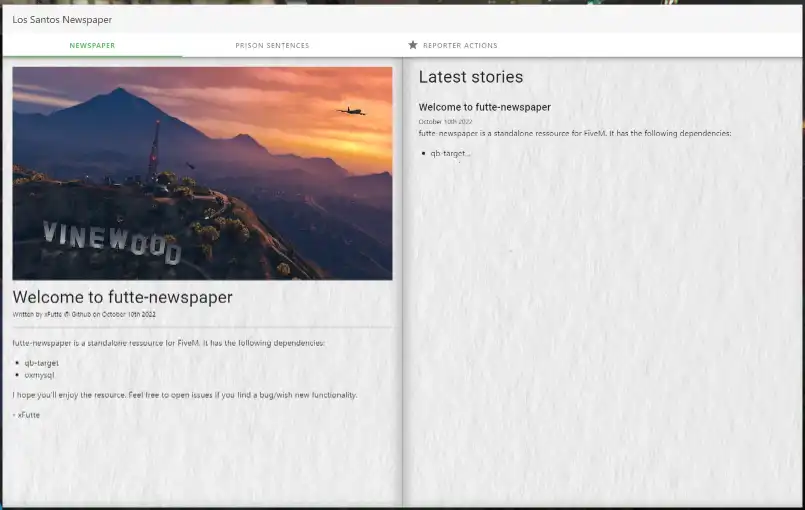 FiveM Qbcore Newspaper Script for dynamic roleplay news system