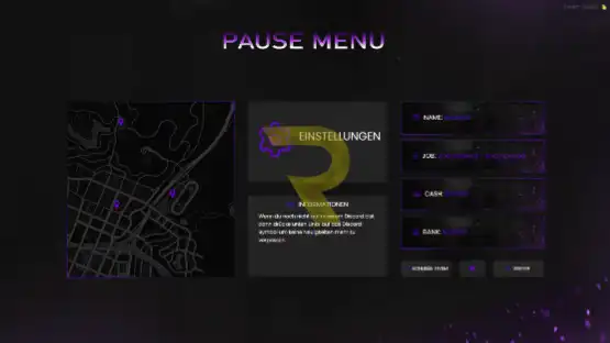 QBCore Pause Menu V1 – Customizable in-game menu with player stats for FiveM servers.