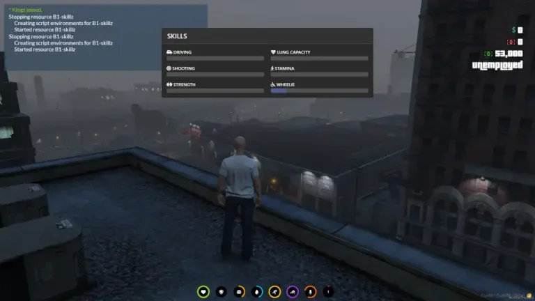 QBCore Skills System for FiveM with interactive skill progression and character abilities.