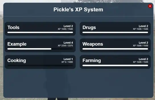 FiveM QBCore XP System – Skill progression and leveling UI