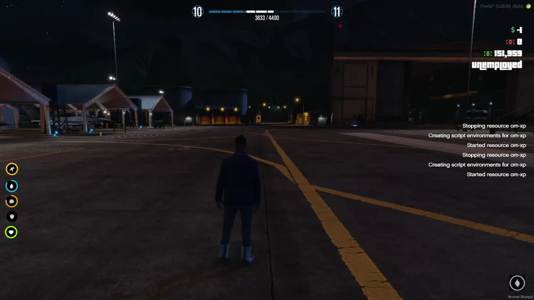 QBCore HUD and XP System for FiveM with real-time stats, economy display, and immersive UI