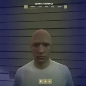 FiveM character customization menu showcasing QBCore advanced clothing options with hair, beard, and eyebrow customization.