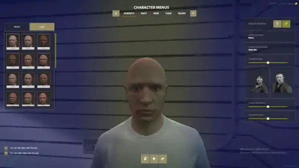 FiveM character customization menu showcasing QBCore advanced clothing options with hair, beard, and eyebrow customization.