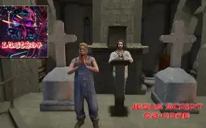 QBCore Jesus Script - FiveM Church Roleplay Scene with NPCs and Crosses