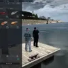 FiveM QBCore NoPixel 4.0 boat and vehicle rental UI at a dock.