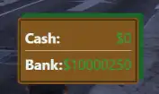 QBCore Wallet UI in FiveM displaying player cash and bank balance in real-time.