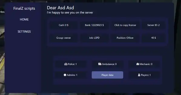 QBCore Dashboard Script – Advanced player and server management system for FiveM RP, featuring admin tools, economy tracking, and job roles