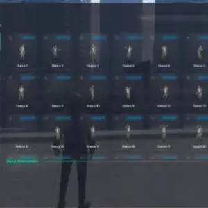 QBCore Emote Script for FiveM showcasing a customizable animation selection menu.