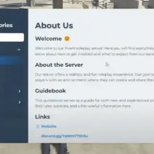 QBCore In-Game Guidebook for FiveM, offering tutorials, rules, and essential roleplay information for players.