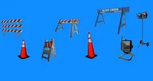 FiveM QBCore Props System with barricades, cones, and lights for immersive roleplay