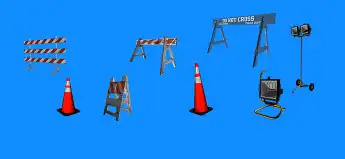 FiveM QBCore Props System with barricades, cones, and lights for immersive roleplay