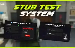 QBCore Stub Test System for FiveM, a forensic GSR detection tool for police roleplay and crime scene investigations.