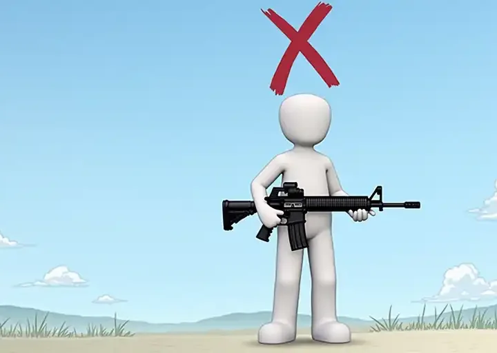 QBCore Weapon Restrictions - No gun allowed icon with a red X