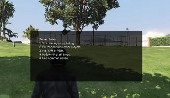 ESX rules display script showing in-game server guidelines