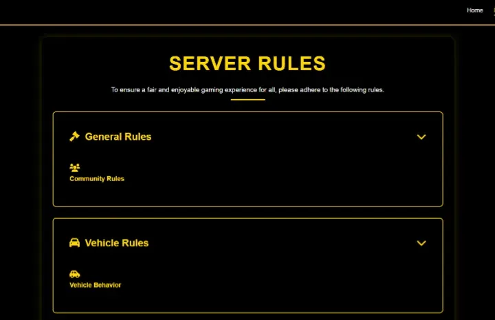 Esx Website Script | Responsive Server Portal with Rules FiveM Script