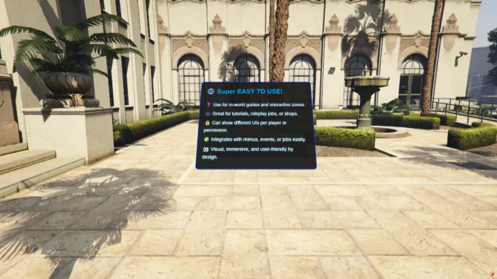 FiveM holographic depth UI system for roleplay interactions and guides