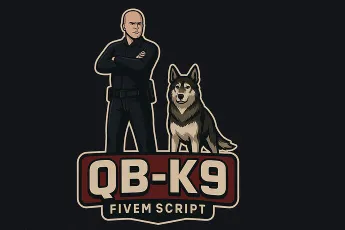 QBCore police K9 script with tracking, attack, and search functions