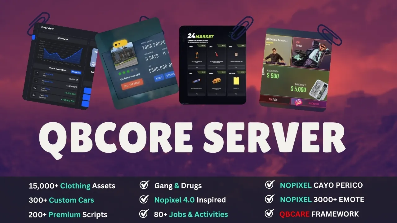 ready-made FiveM RP server for sale QBCore FiveM server for sale