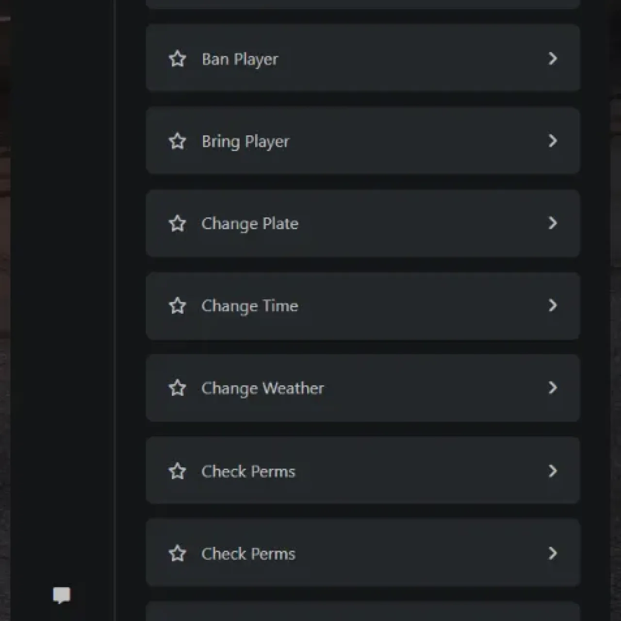 FiveM ESX Admin Menu interface with in-game management tools and options