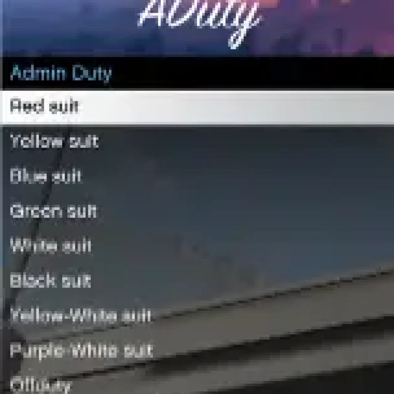 ESX Admin Duty Menu – Outfit customization for admins in FiveM