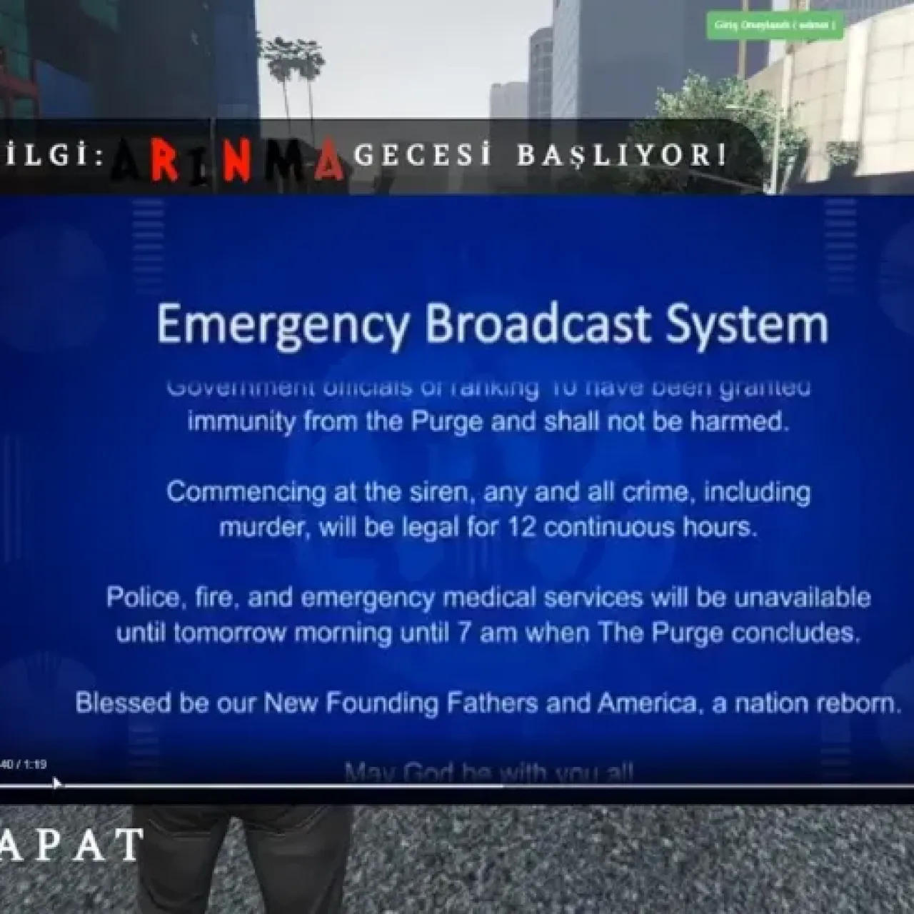 FiveM ESX emergency announcement broadcast UI during RP event