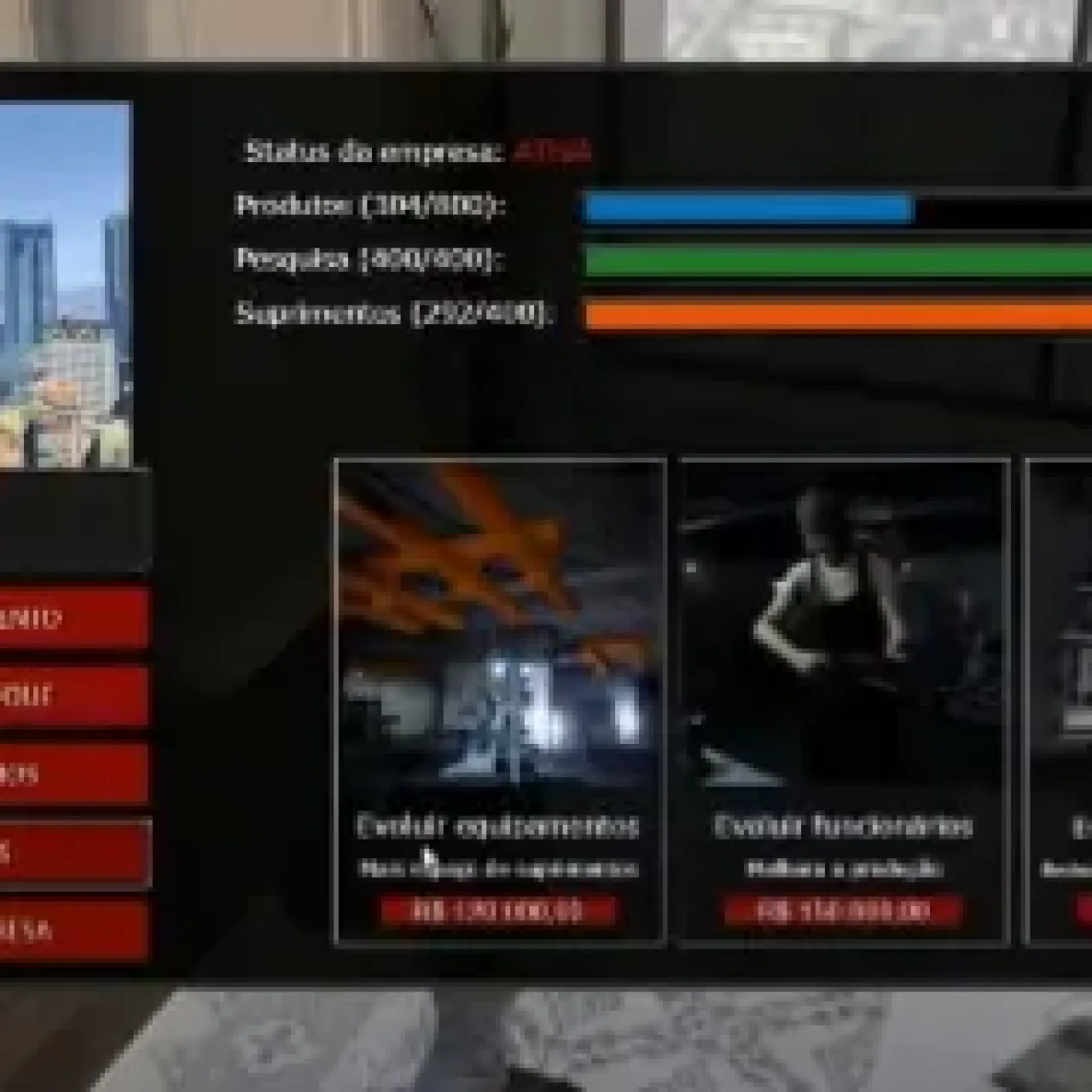 FiveM ESX Business management UI with production and upgrade options