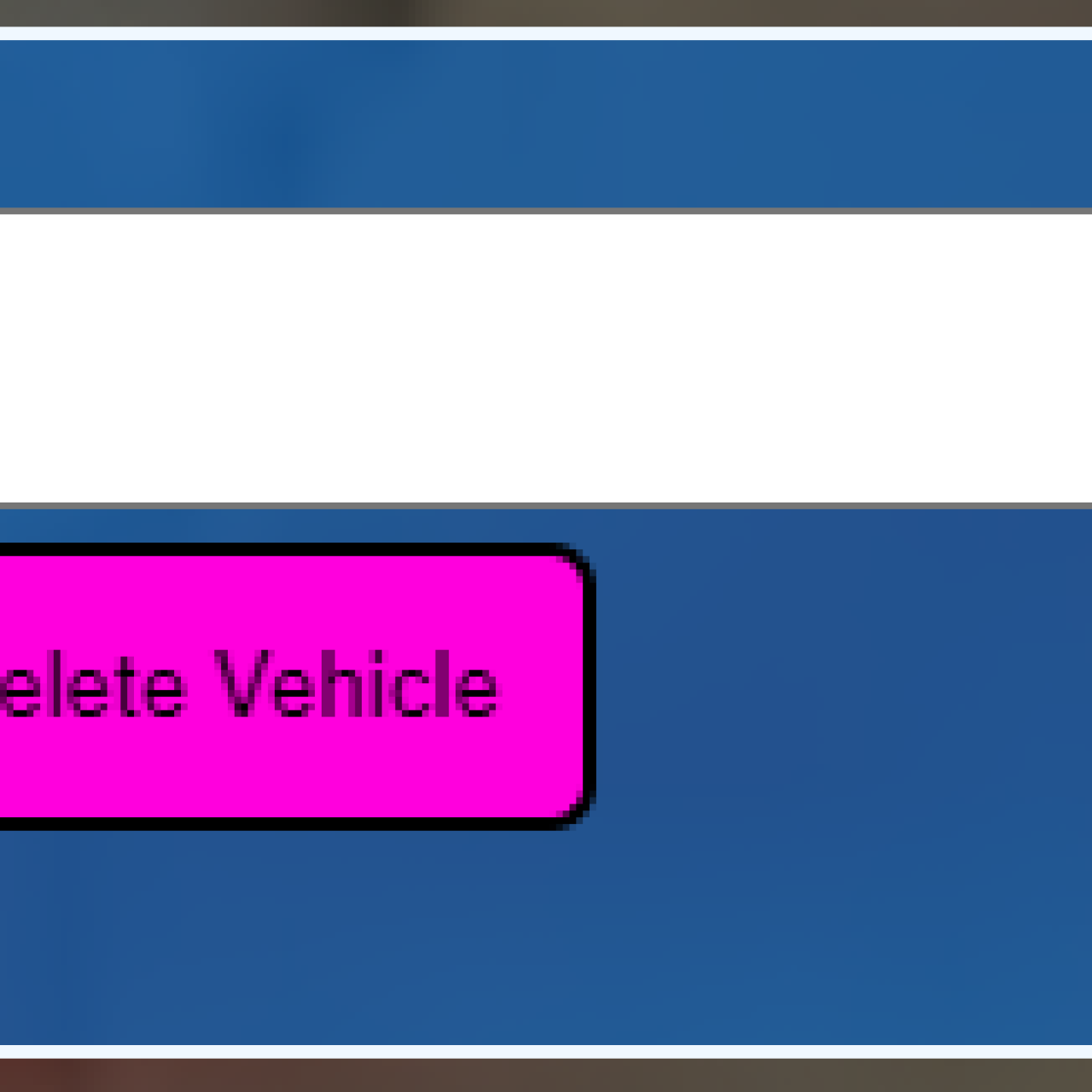 GTA V RP vehicle management UI with submit, close, and delete buttons using ESX Car Menu Script