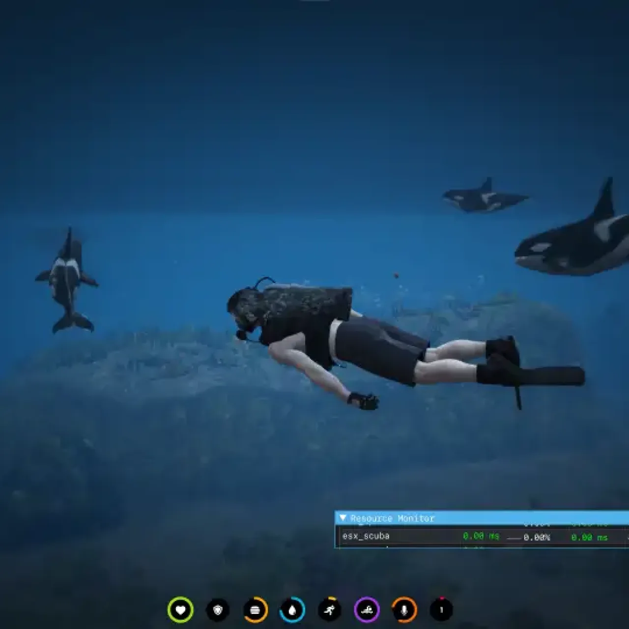 FiveM ESX diving script with scuba gear, underwater exploration, and marine wildlife