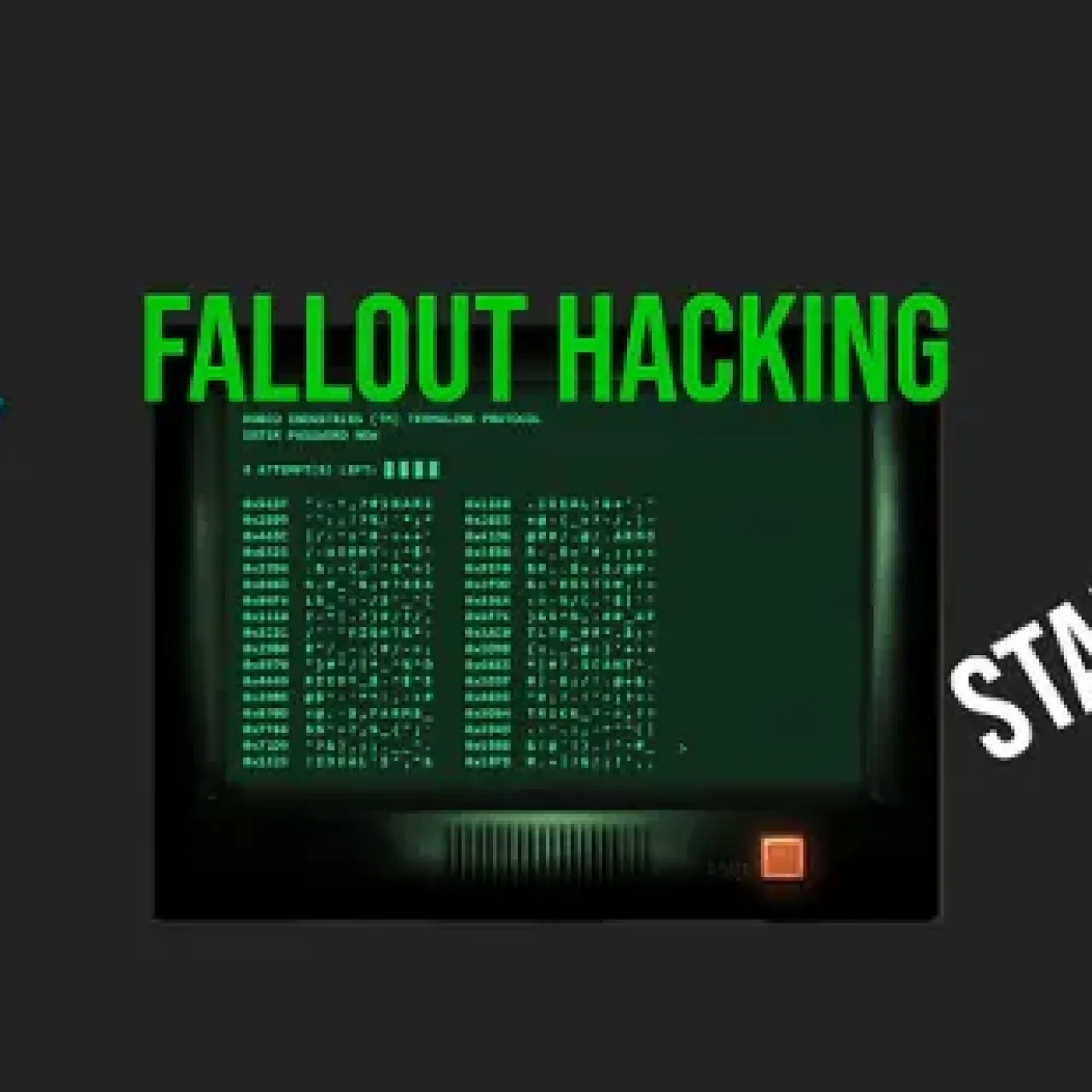 FiveM ESX Fallout Hacking Minigame with retro terminal-style interface and password cracking
